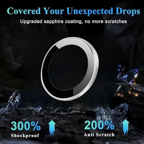 Camera Protector Metal Ring for iPhone 16 Pro/iPhone 16 Pro Max HD Tempered Glass Individual Lens Protective Cover, Clear - color: Transparent