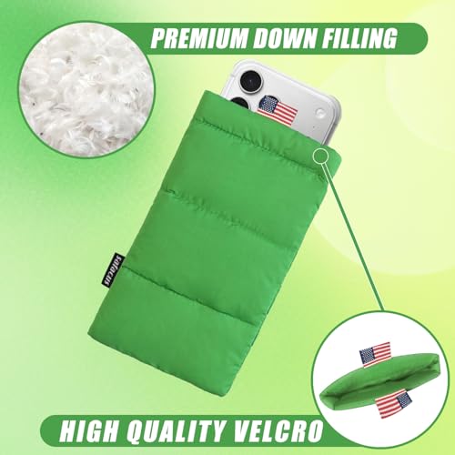 Thermal Phone Case Prevent OVERHEATING in The Sun, Cellphone Pouch for Camping Prevents Freezing, Extends Battery Life, Outdoor Warm Cover Bags for iPhone,Samsung Galaxy (Green) - color: Green