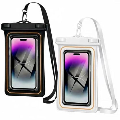2-Pack IPX8 Floating Waterproof Phone Pouch, Dry Bag with Lanyard, Fits up to 7.2”, Compatible with iPhone 16/15/14/13 Pro Max, Galaxy S25/S24 Ultra, Pixel for Snorkeling, Kayaking(Black-White) - color: Black/White