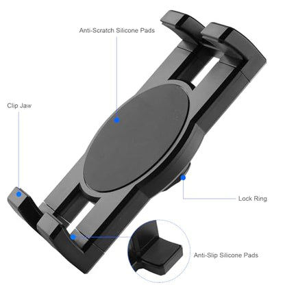 Mippko Tablet Holder for Treadmill/Spin Bike/Stroller/Wheelchair/Golf Cart/Poles/Music Stand/Stationary Bike,360°Adjustable iPad Mount,Compatible with 7~12.9" iPad/Nexus/Fire HD/e-Book/LG G/Switch - style: Tablet Holder