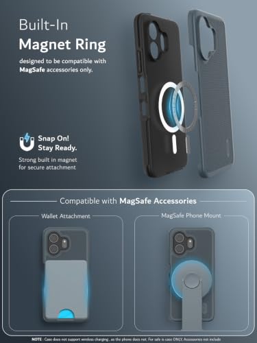 TUDIA MergeGrip Magsafe Compatible for TCL NXTPAPER 70 Pro Case | Military Grade Drop Tested Dual-Layer Protection - Midnight Blue - color: Midnight Blue