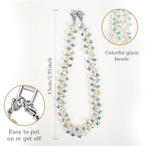 Phone Charm Detachable Metal Cellphone Wrist Strap for Women Girls, Cell Phone Lanyard - color: Bb-white