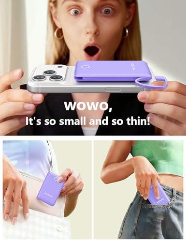 10000mAh Mini Portable Charger with Built in Cable, 2 Pack Purple & White - color: 2 Pack Purple & White