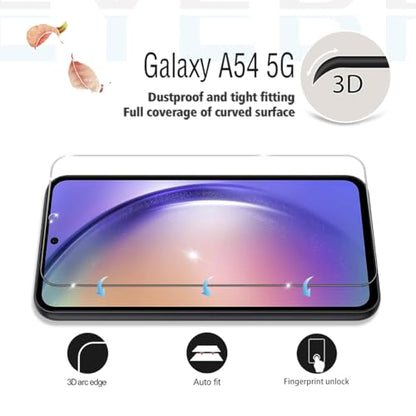 Galaxy A54 HD Clear Tempered Glass Screen Protector + Camera Lens Protectors, [2+2 Pack] [3D Glass] [Anti-Glare] [Bubble-Free] Screen Protector Glass For Samsung Galaxy A54 - size: Galaxy A54