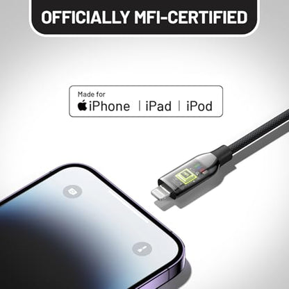 USB C to Lightning Cable 6FT, MFi Certified iPhone Charger Cord - color: C to L Braided Black