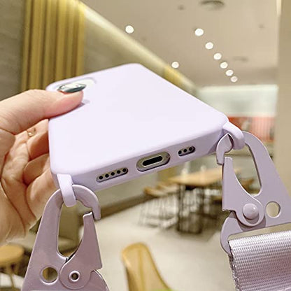 Compatible with iPhone 6/7/8/SE2/SE3,Crossbody Phone Case with Lanyard Cute Soft Silicone Case with Adjustable Shoulder Strap Shockproof Protector Compatible with Women Girls Purple - color: Purple, size: iPhone 6/7/8/SE2/SE3