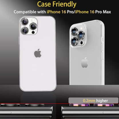Camera Lens Protector for iPhone 16 Pro/16 Pro Max, Glitter Black - color: Glitter Black