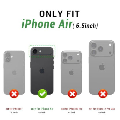 SUANPOT Compatible with iPhone Air 6.5" Wallet case with RFID Blocking Credit Card Holder,Flip Book PU Leather Protective Cover Women Men for Apple iPhone 17 Air Phone case Black - color: Black, size: iPhone Air 6.5"