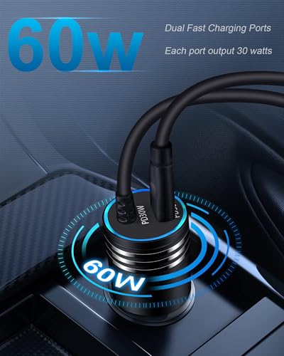 iPhone 16e 17e Car Charger USBC for Apple iPhone 17/16/18 Pro Max/16 Pro/15