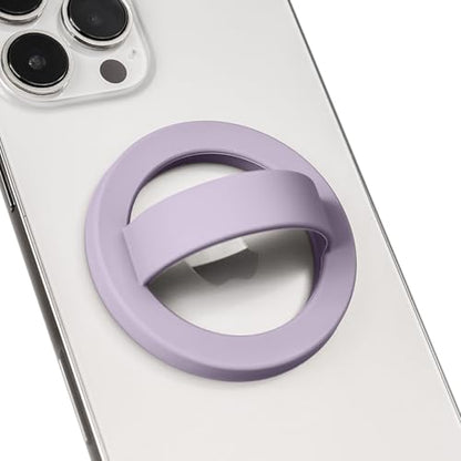 Magnetic Silicone Phone Grip,Comfy Finger Loop Grip Phone Holder,Strong Grip,Comfortable,Easy to Install and Remove,Compatible with Magsafe for iPhone 16/15/14/13/12 Series (Purple) - color: Purple