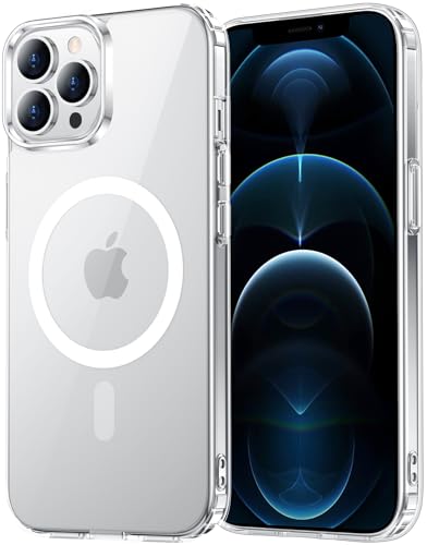 for iPhone 12 Pro Max Case Clear | Compatible with Magsafe, Anti-Yellowing, Military-Grade Protection, Shockproof Slim Magnetic Phone Case,6.7" - color: A-Clear, size: iPhone 12 Pro Max