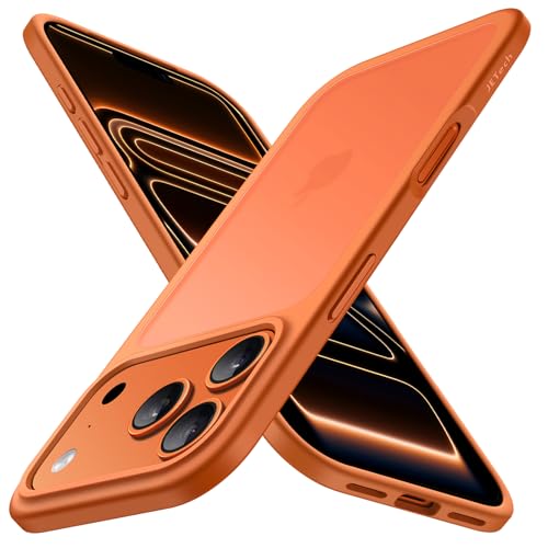 JETech Matte Case for iPhone 17 Pro, Orange | Military-Grade Protection, Frosted Matte Back, Anti-Fingerprint Finish, Shockproof Design, Minimalist Style - color: Orange, size: iPhone 17 Pro