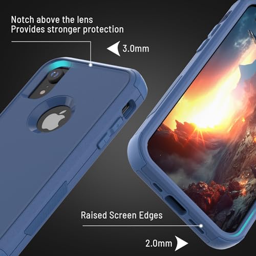 X-belmox for iPhone XR Case [Dropproof] [Shockproof] 3-Layers - Sea Blue - color: Sea/Blue