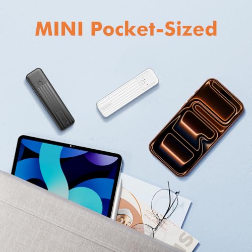 Miady 2-Pack Small Portable Charger Mini Power Bank Lipstick Battery Pack - color: Black+White