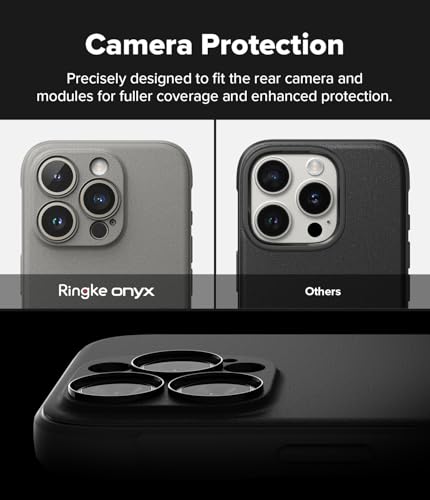 Ringke Onyx for iPhone 15 Pro Case, [Feels Good in The Hand] Oil & Dirt Resistant, Individual Lens Covers for Cameras, Non-Slip Enhanced Grip Lightweight Cover - Gray | Anti-Fingerprint Texture, Slim & Lightweight, Full-Coverage Camera Protection, Non-Sli
