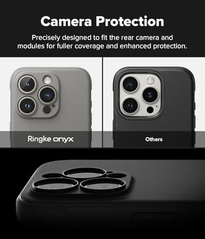 Ringke Onyx for iPhone 15 Pro Case, [Feels Good in The Hand] Oil & Dirt Resistant, Individual Lens Covers for Cameras, Non-Slip Enhanced Grip Lightweight Cover - Gray | Anti-Fingerprint Texture, Slim & Lightweight, Full-Coverage Camera Protection, Non-Sli