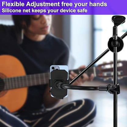 Phone Holder Bike Mount for Peloton Treadmill - Universal Goosencek Holder Fit Spin Bike, Indoor Exercise Bicycle, Mic Stand, Scooter, Stroller, Wheelchair - Fit All 4-7" Cell Phones & iPhone