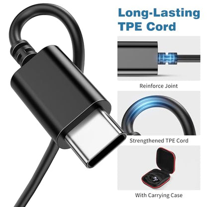 COOYA USB C Headphones Wired Earbuds for iPhone 18 Pro Max 17 16, NavyBlue - color: NavyBlue