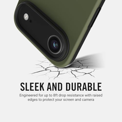 Ridge Case Compatible with iPhone 17 AIR - Compatible with MAGSAFE & Wireless Charging, Aluminum Control Buttons, Dual-Layer Construction, TPU Bumper with Drop Protection (Matte Olive) - color: Matte Olive, size: iPhone Air