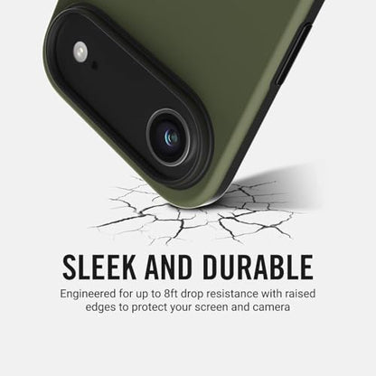 Ridge Case Compatible with iPhone 17 AIR - Compatible with MAGSAFE & Wireless Charging, Aluminum Control Buttons, Dual-Layer Construction, TPU Bumper with Drop Protection (Matte Olive) - color: Matte Olive, size: iPhone Air