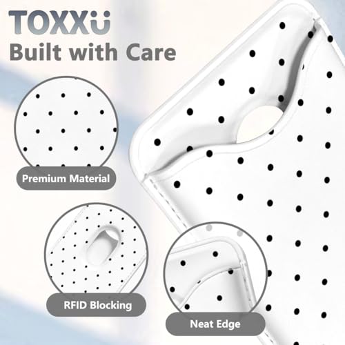 Polka Dots Magnetic Wallet Compatible with Magsafe Wallets for iPhone 17/16/15/14/13/12 Series Pro Max Plus Cute Phone Magnet Card Holder Fit 3 Cards for Women Girl Lether Mag Safe White - color: Polka Dots (White)