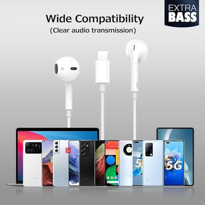 Wired Headphones for iPhone, 2-Pack Earbuds with Mic and Volume Control