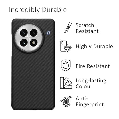 kalibri Aramid Fiber Case Compatible with OnePlus 13 - Case Super Slim Strong Protective Phone Cover - Black Matte - size: 13