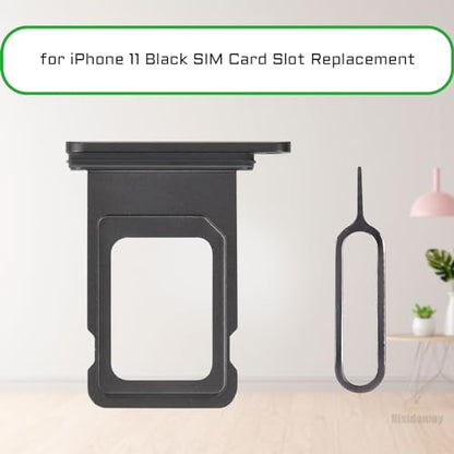 for iPhone 11 Black Single SIM Card Tray Slot Replacement