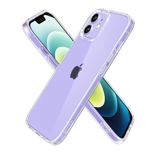 oakxco Clear Phone Case for iPhone 12/ iPhone 12 Pro Case, Thin Slim Transparent Hard Plastic Back & Soft Silicone Bumper, Cute Non Yellowing Hybrid TPU Frame Protective Cover for Women, Crystal Clear - color: Clear, size: 12/ 12 Pro