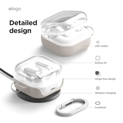 elago Duo Case for Galaxy Buds 4 Pro & Galaxy Buds 4 - color: Clear - Stone
