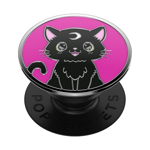 PopSockets Phone Grip with Expanding Kickstand, Adhesive Grip , Halloween PopSocket - Enamel Black Cat Magic - color: Black Cat Magic, style: Adhesive
