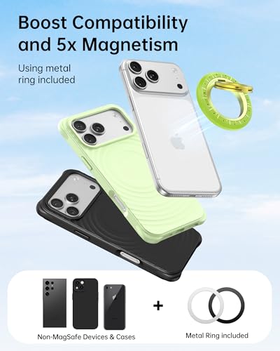 SYNCWIRE Magnetic Phone Ring Holder, for MagSafe Phone Grip Stand Kickstand - color: Kiwi Spark