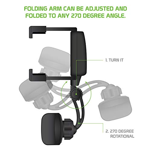Cellet Vehicle Rear View Mirror Phone Holder Mount Universal Smartphone Cradle Compatible to Apple iPhone, Samsung Galaxy Smartphones, Google Pixel, Moto, Google Map GPS Navigation, Dash Cam Mount - style: Style 4