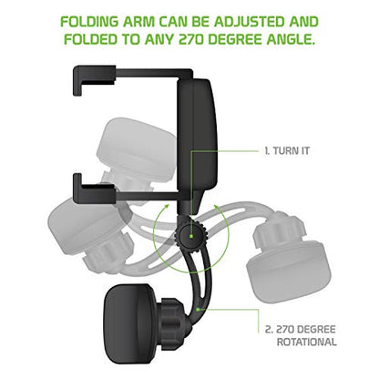 Cellet Vehicle Rear View Mirror Phone Holder Mount Universal Smartphone Cradle Compatible to Apple iPhone, Samsung Galaxy Smartphones, Google Pixel, Moto, Google Map GPS Navigation, Dash Cam Mount - style: Style 4