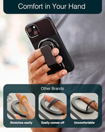 CLCKR for MagSafe Phone Grip Stand, Magnetic Phone Holder with Kickstand - color: Mag Black