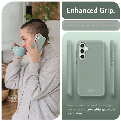 TUDIA MergeGrip Magsafe Compatible Phone Case for Samsung Galaxy S23 FE 2023 - Dual Layer, Shockproof, Military Grade, Non-Slip, Heavy Duty Protective Phone Case with Wireless Charging - Green Lily - color: Green Lily, size: Magnetic Galaxy S23 FE