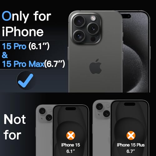 JETech Camera Lens Protector for iPhone 15 Pro/15 Pro Max, Black Titanium - color: Black Titanium