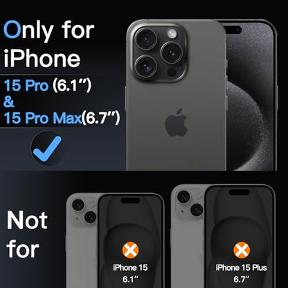 JETech Camera Lens Protector for iPhone 15 Pro/15 Pro Max, Black Titanium - color: Black Titanium