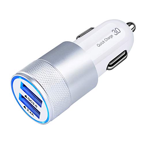 Fast Car Charger, Quick Charging 5.4A/30W Phone USB Car Charger Adapter - color: silver, style: USB A