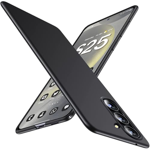 Gxmeuie Ultra Thin Case for Samsung Galaxy S25 5G, Silky Touch, Anti-Fingerprint Material, Slim Hard PC Matte Cover Anti-Scratch Shockproof Protective Cases for Samsung S25 5G (Black) - color: Black, size: Galaxy S25