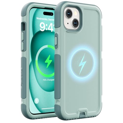 Follaroma for iPhone 15 Case, Compatible with MagSafe, Heavy Duty Shockproof Protective Phone Case, Anti-Drop Protection, Dual Layer Magnetic Phone Cover for iPhone 15, 6.1", Green - color: Green, size: iPhone 15 6.1''