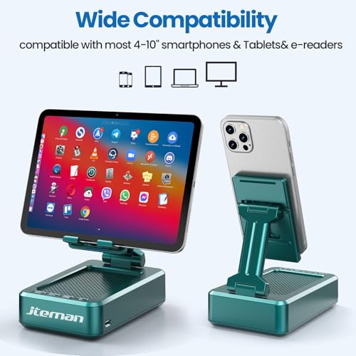 JTEMAN Bluetooth Speaker with Cellphone Stand,Gifts for Men Tech Gadgets - color: Green