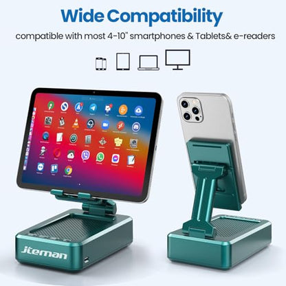 JTEMAN Bluetooth Speaker with Cellphone Stand,Gifts for Men Tech Gadgets - color: Green