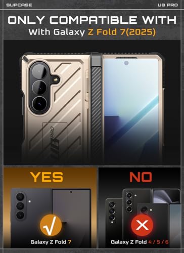 SUPCASE for Samsung Galaxy Z Fold 7 Case with Built-in Kickstand, Desert - color: Desert
