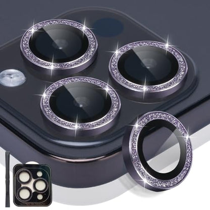 Camera Protector for iPhone 14 Pro/14 Pro Max Glitter Deep Purple - color: Glitter Deep Purple