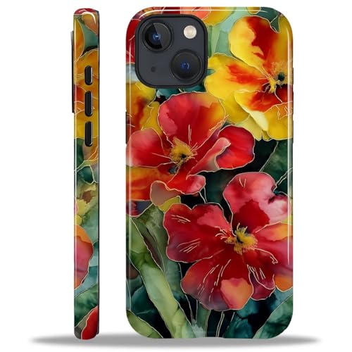 Case for iPhone 15 Case,Vintage Floral Girly Design - Hybrid Dual Protection Silicone + Hard PC Shockproof Full Body Cover Slim Anti-Scratch Protective Case for Men Women - color: Vintage Floral Girly, size: iPhone 15