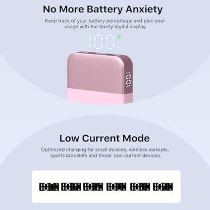 NOBIS Power Bank 35W 10000mAh Portable Charger - color: Pink