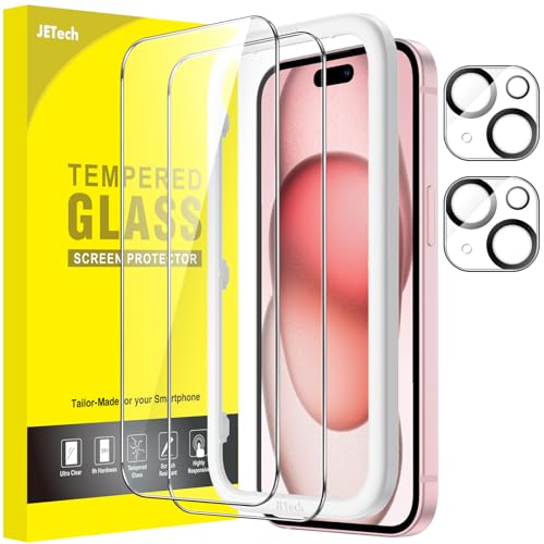 JETech Screen Protector for iPhone 15, 2+2 Pack - size: iPhone 15