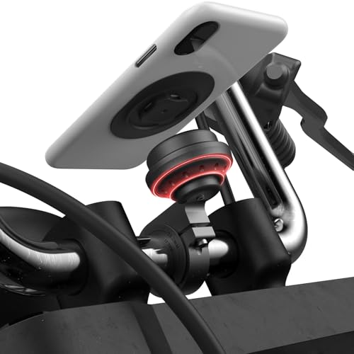 Motorcycle Phone Mount,Bike Cell Phone Holder with Vibration Dampener module,Out Front Bicycle Handlebar Mount for Mountain Road EBike,Scooter,Moto,MTB,Quick Release Attach/Detach【Series C - 2nd Gen】 - color: 【Vibration Dampener】Handlebar Mount -Black