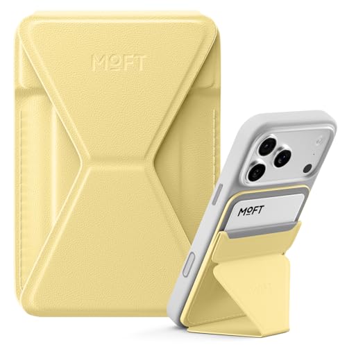 MOFT Magnetic Wallet Stand Compatible with iPhone 17/16/15/14/13/12 Series, Angle Adjustment & Magsafe Compatible MOVAS Phone Stand,Panna Cotta - color: Panna Cotta, size: Standard